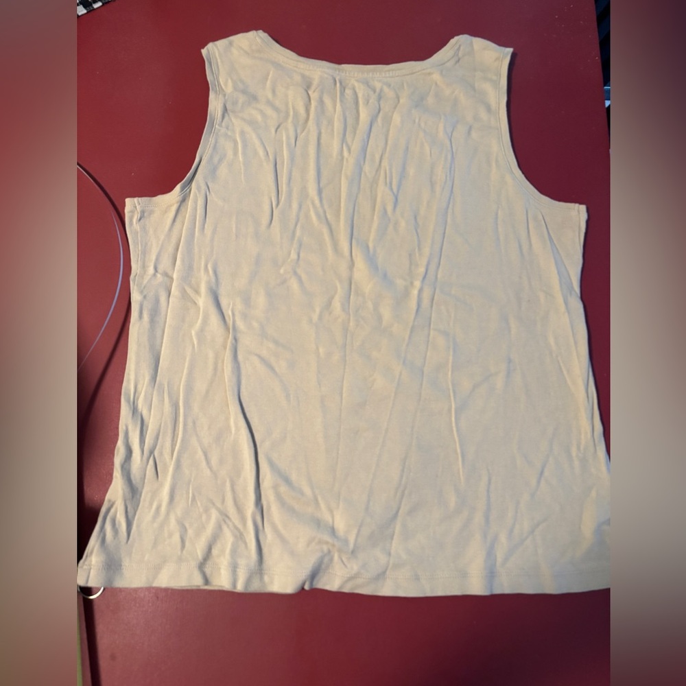 Sleeveless Tank Top in Light Beige -M